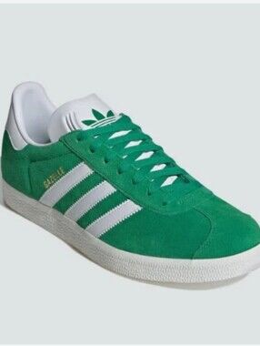 adidas Gazelle Green Suede Sneakers with White Stripes Men's Size 8
